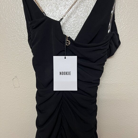 Nookie Tia Mini Bodycon Cutout Dress Small in Black One Shoulder - Picture 5 of 9